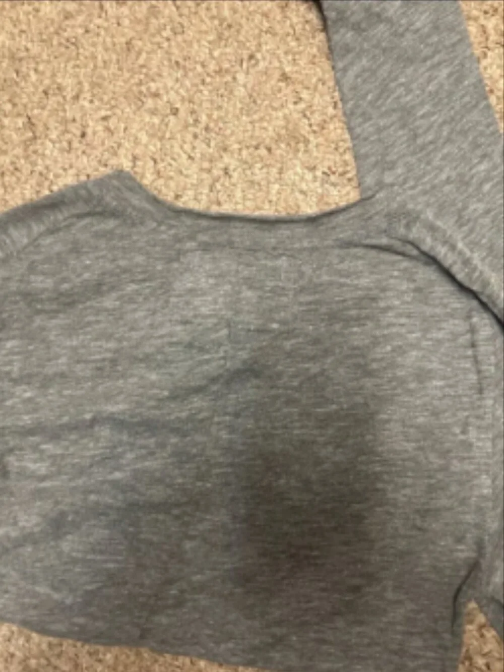 WE THE FREE PEOPLE BE MY BABY SCALLOPED LETTUCE EDGE LONG SLEEVE TOP TEE GRAY XL